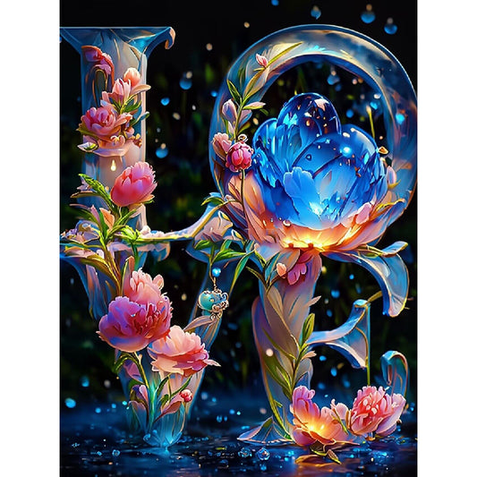 Dreamy Love Flowers - Full Round Drill Diamond Painting 30*40CM