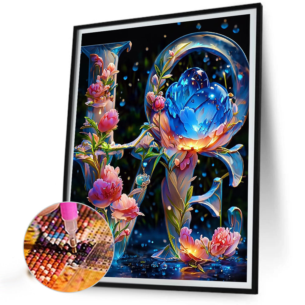 Dreamy Love Flowers - Full Round Drill Diamond Painting 30*40CM