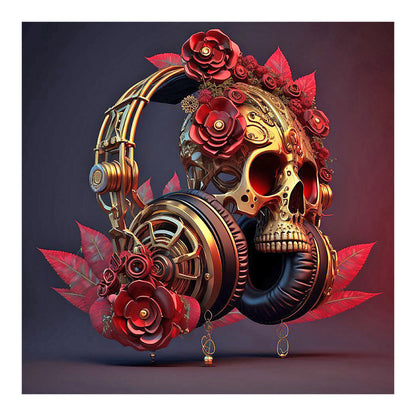 Unique Red Headphones - Full Round Drill Diamond Painting 30*30CM