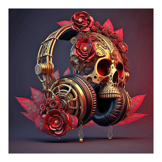 Unique Red Headphones - Full Round Drill Diamond Painting 30*30CM