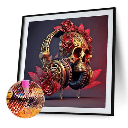 Unique Red Headphones - Full Round Drill Diamond Painting 30*30CM