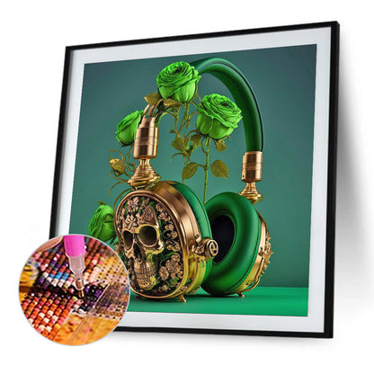 Unique Green Headphones - Full Round Drill Diamond Painting 30*30CM