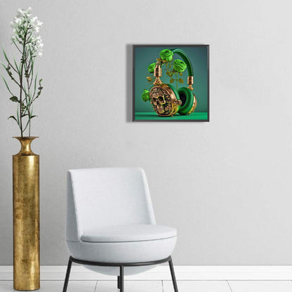 Unique Green Headphones - Full Round Drill Diamond Painting 30*30CM
