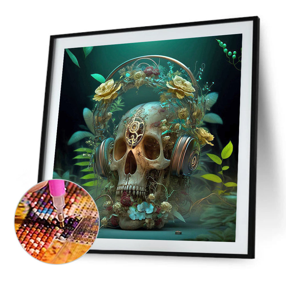 Unique Green Headphones - Full Round Drill Diamond Painting 30*30CM