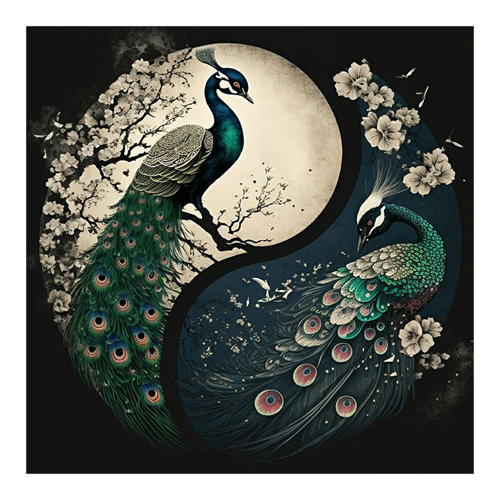 Peacock Yin Yang Diagram - Full Square Drill Diamond Painting 30*30CM