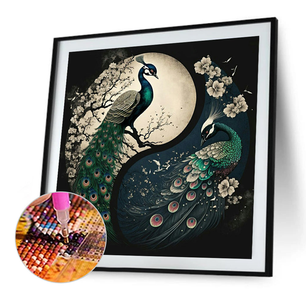 Peacock Yin Yang Diagram - Full Square Drill Diamond Painting 30*30CM