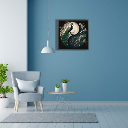 Peacock Yin Yang Diagram - Full Square Drill Diamond Painting 30*30CM