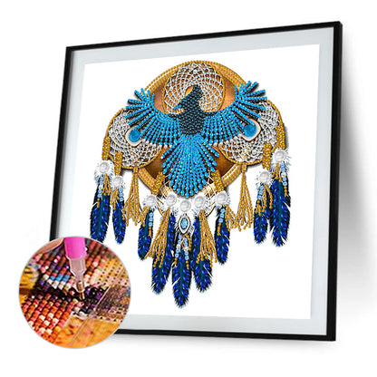 Tiger Crow Mandala Dream Catcher - Special Shaped Drill Diamond Painting 30*30CM