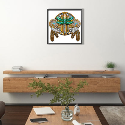 Dragonfly Mandala Dream Catcher - Special Shaped Drill Diamond Painting 30*30CM
