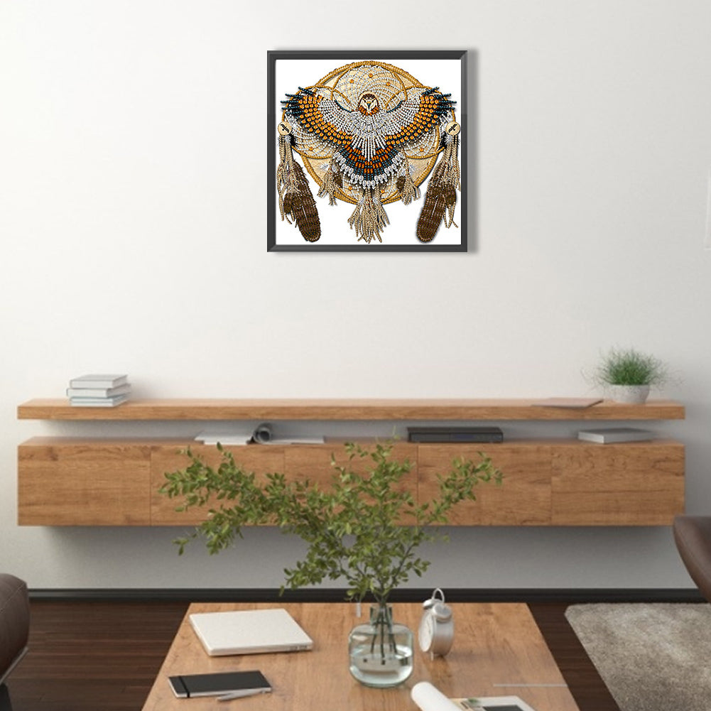 Owl Mandala Dream Catcher - Special Shaped Drill Diamond Painting 30*30CM