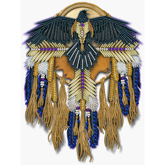 Native Raven Mandala Dream Catcher - Special Shaped Drill Diamond Painting 30*40CM