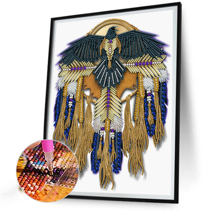 Native Raven Mandala Dream Catcher - Special Shaped Drill Diamond Painting 30*40CM