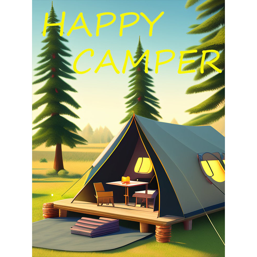 Camping - Full Round Drill Diamond Painting 30*40CM