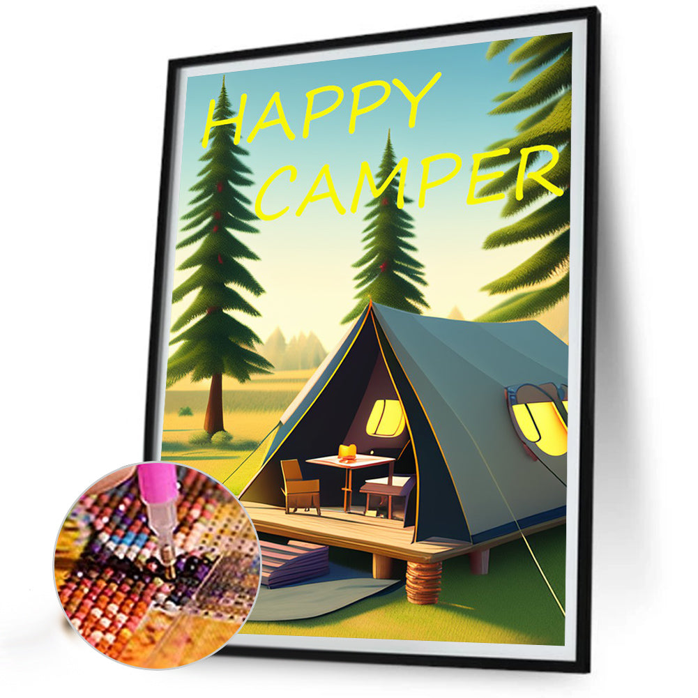 Camping - Full Round Drill Diamond Painting 30*40CM