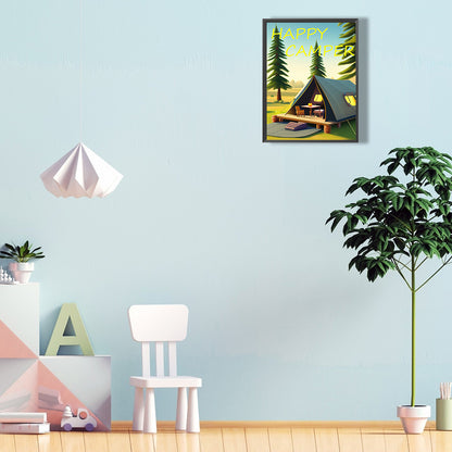 Camping - Full Round Drill Diamond Painting 30*40CM