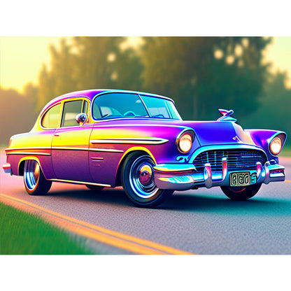 Retro Car - Full Round Drill Diamond Painting 40*30CM