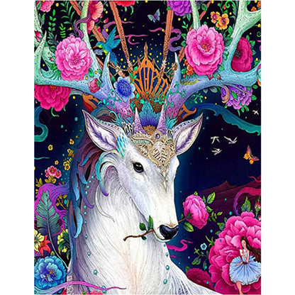 Deer - Full Round Drill Diamond Painting 50*60CM