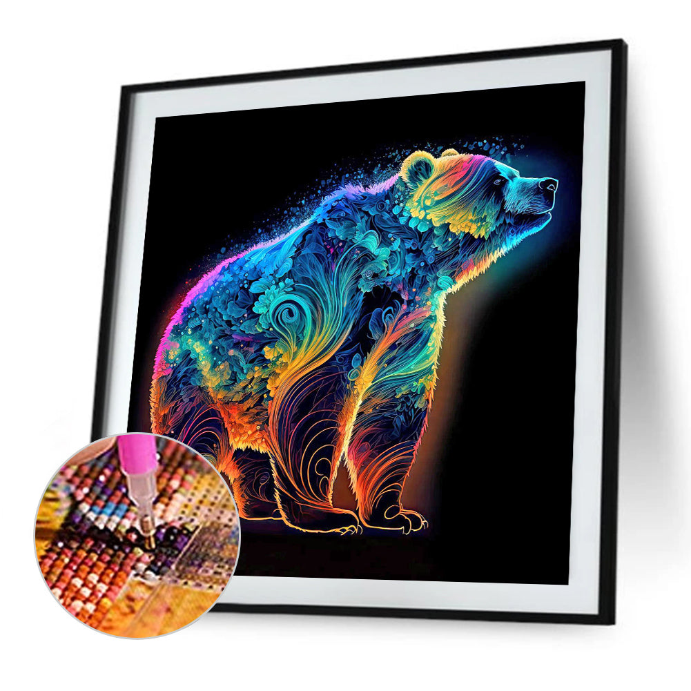 Colored Bear - Full Round Drill Diamond Painting 30*30CM