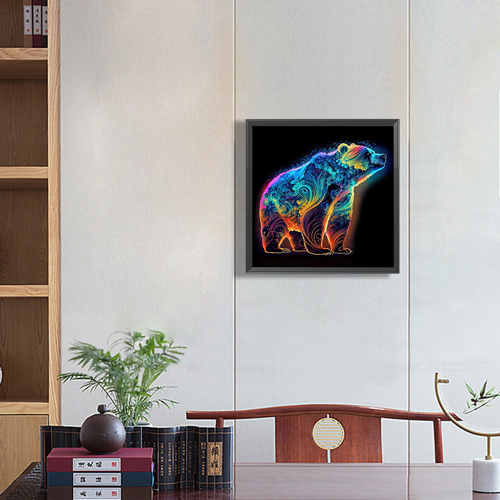 Colored Bear - Full Round Drill Diamond Painting 30*30CM