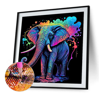 Colorful Elephant - Full Round Drill Diamond Painting 30*30CM