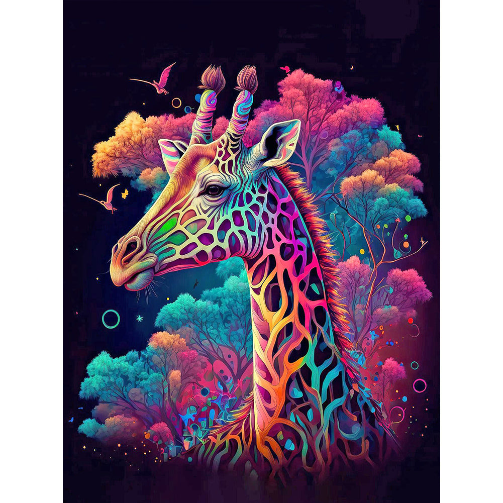 Colorful Giraffe - Full Round Drill Diamond Painting 30*40CM