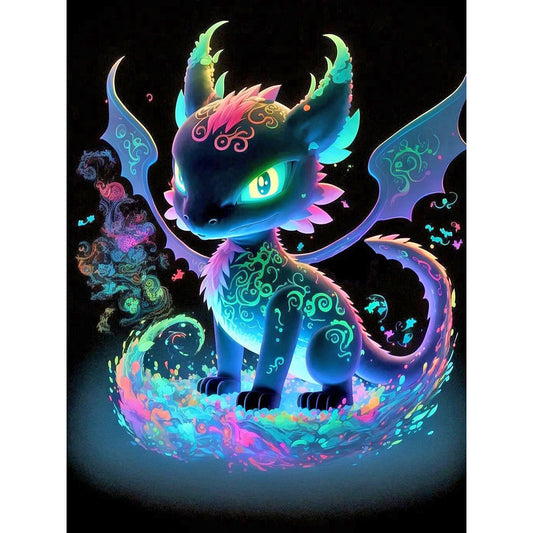 Colorful Pterosaur - Full Round Drill Diamond Painting 30*40CM