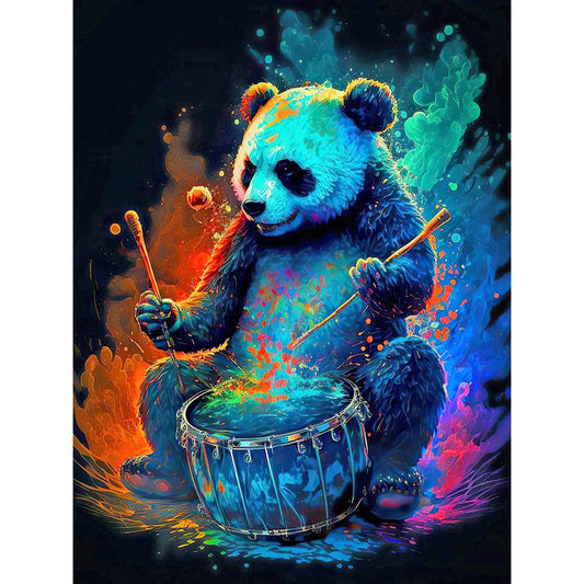Color Drumming Panda - Full Round Drill Diamond Painting 30*40CM