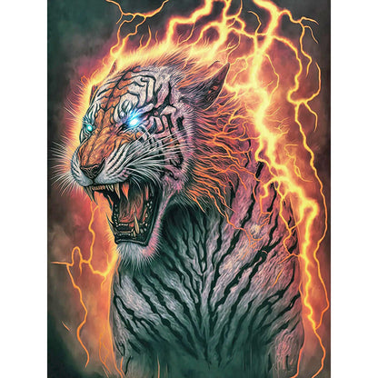 Color Flame Tiger - Full Round Drill Diamond Painting 30*40CM