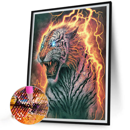 Color Flame Tiger - Full Round Drill Diamond Painting 30*40CM