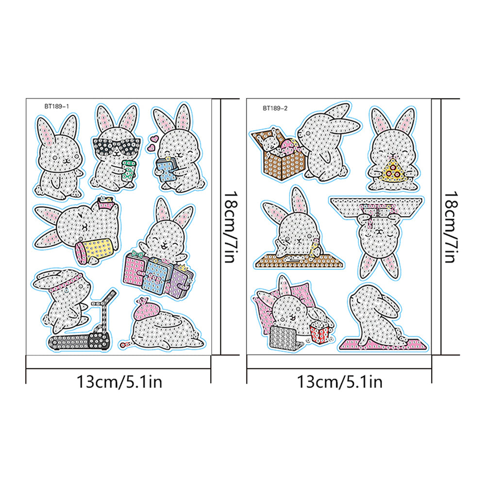 2pcs Diamonds Painting Stickers Kit Easter Style DIY for Kids Adult Gift Rewards