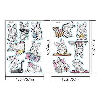 2pcs Diamonds Painting Stickers Kit Easter Style DIY for Kids Adult Gift Rewards