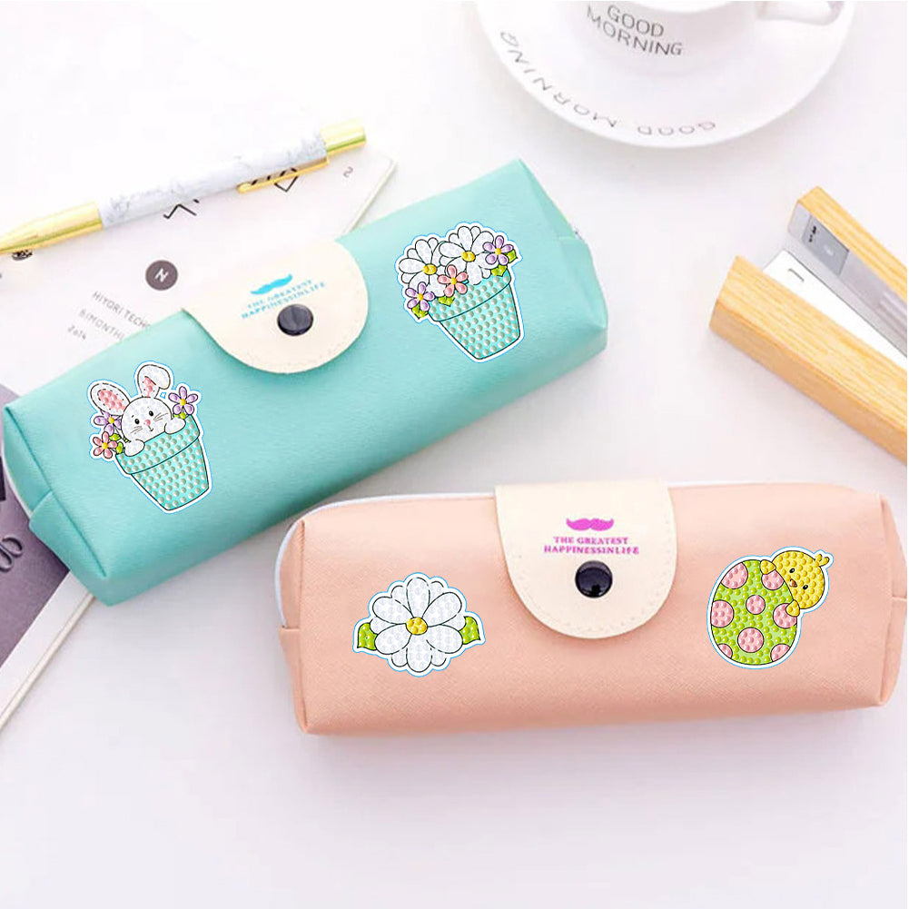 2pcs Diamonds Painting Stickers Kit Easter Style DIY for Kids Adult Gift Rewards