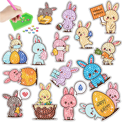 2pcs Diamonds Painting Stickers Kit Easter Style DIY for Kids Adult Gift Rewards