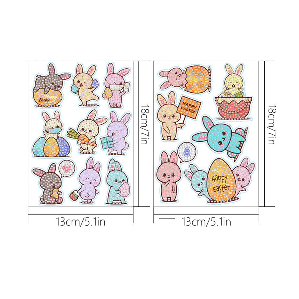 2pcs Diamonds Painting Stickers Kit Easter Style DIY for Kids Adult Gift Rewards