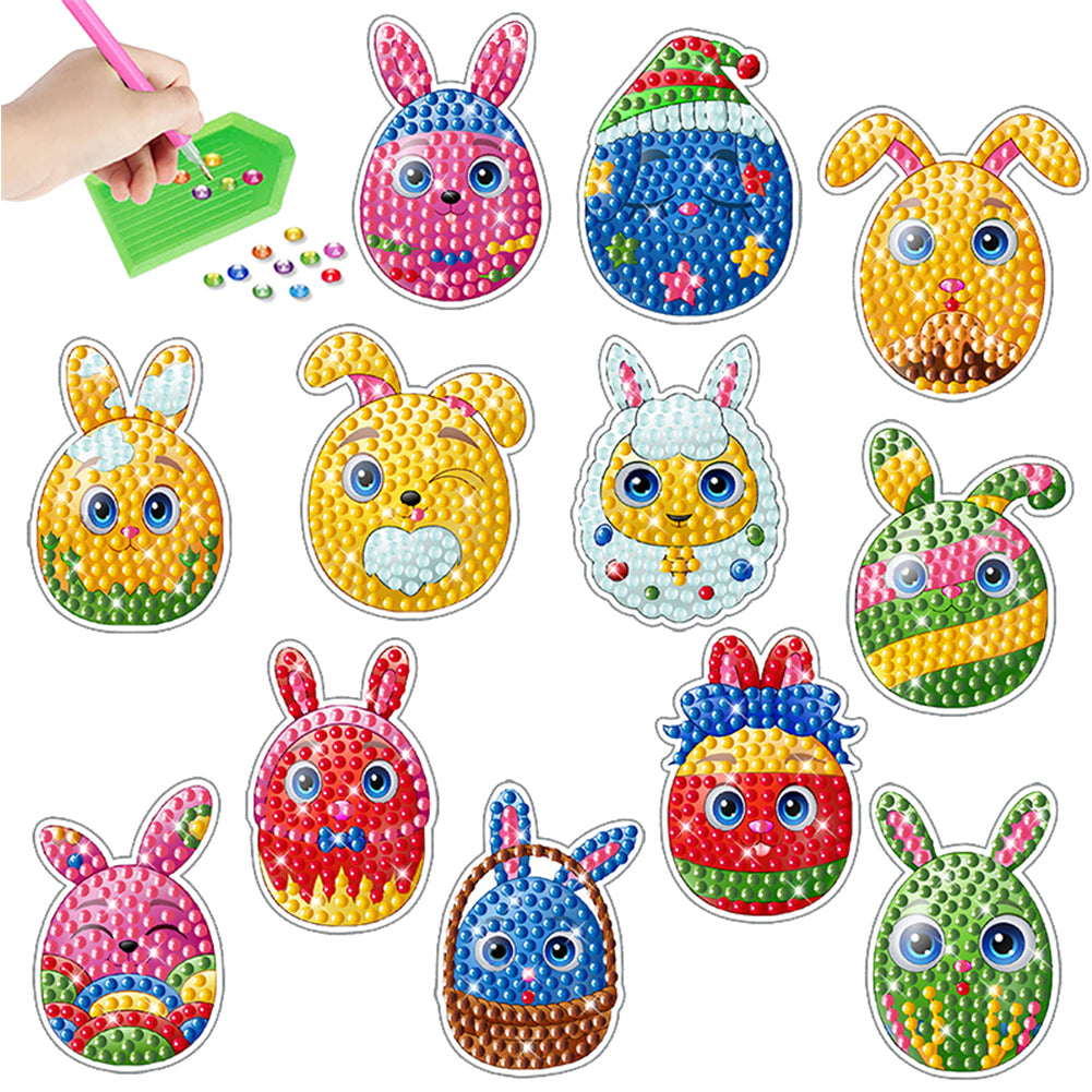 2pcs Diamonds Painting Stickers Kit Easter Style DIY for Kids Adult Gift Rewards