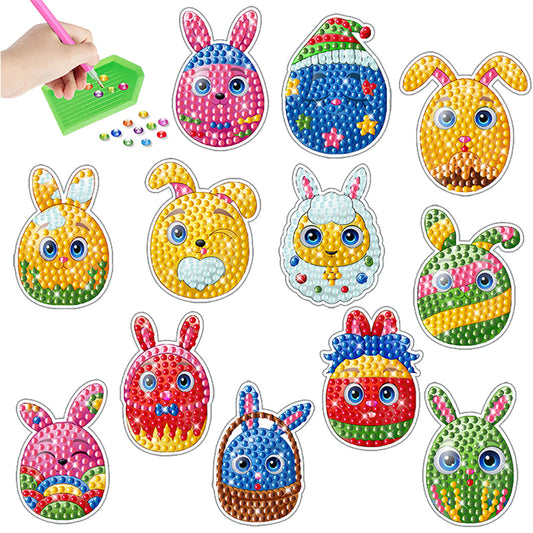 2pcs Diamonds Painting Stickers Kit Easter Style DIY for Kids Adult Gift Rewards