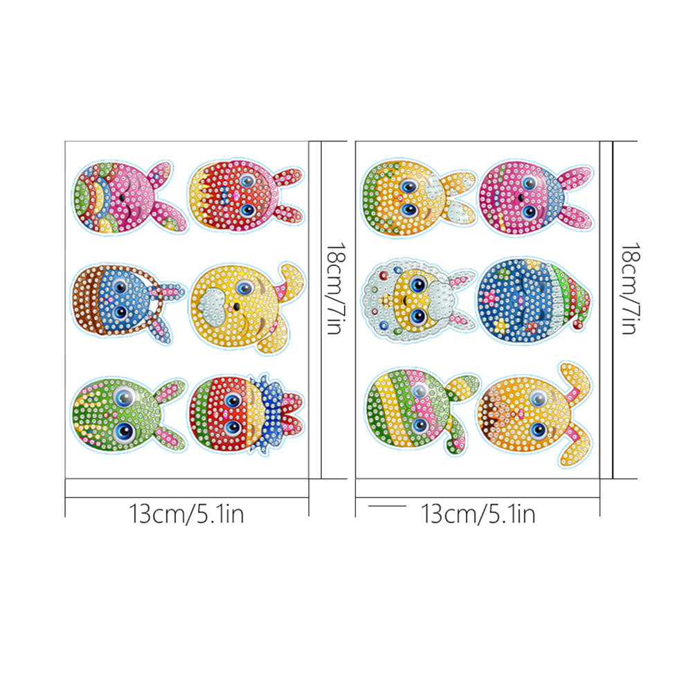 2pcs Diamonds Painting Stickers Kit Easter Style DIY for Kids Adult Gift Rewards