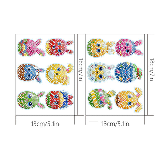 2pcs Diamonds Painting Stickers Kit Easter Style DIY for Kids Adult Gift Rewards
