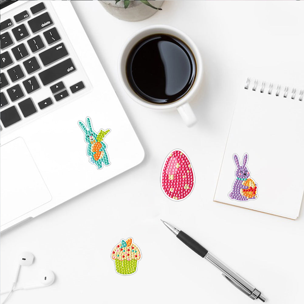 2pcs Diamonds Painting Stickers Kit Easter Style DIY for Kids Adult Gift Rewards