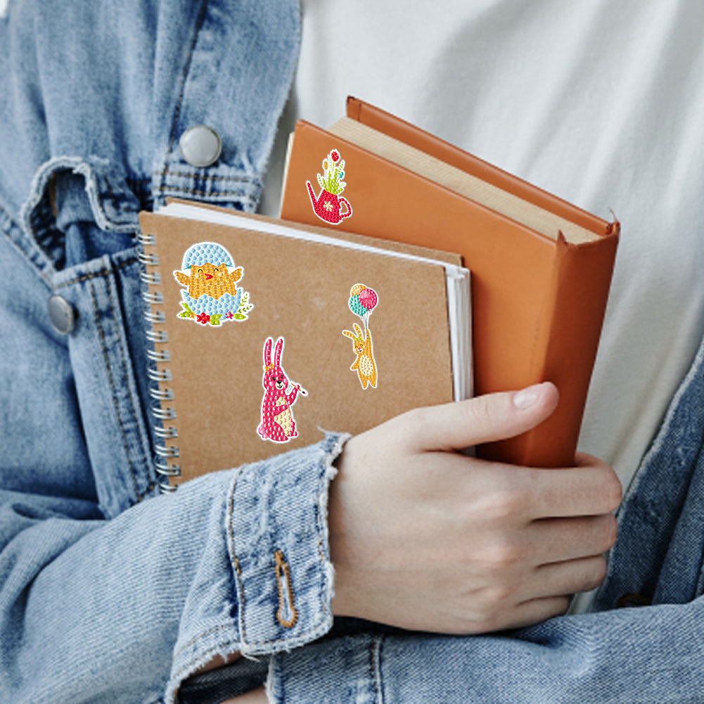 2pcs Diamonds Painting Stickers Kit Easter Style DIY for Kids Adult Gift Rewards