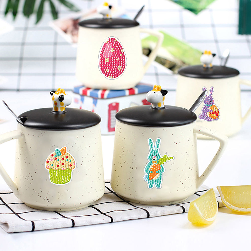 2pcs Diamonds Painting Stickers Kit Easter Style DIY for Kids Adult Gift Rewards