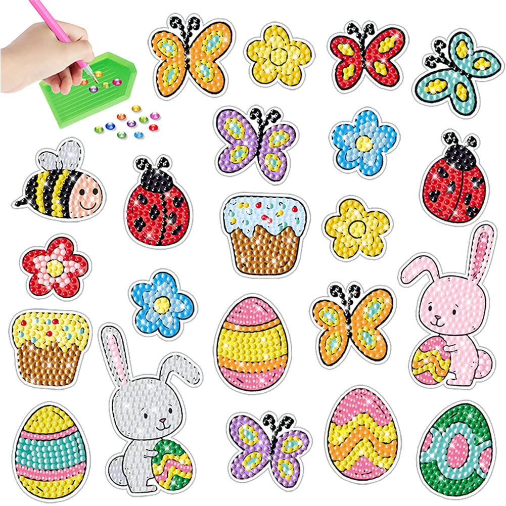 2pcs Diamonds Painting Stickers Kit Easter Style DIY for Kids Adult Gift Rewards