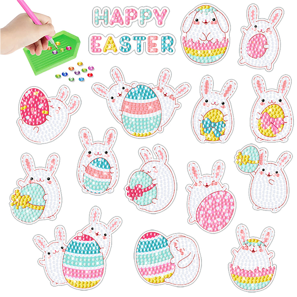 2pcs Diamonds Painting Stickers Kit Easter Style DIY for Kids Adult Gift Rewards