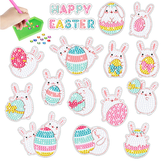 2pcs Diamonds Painting Stickers Kit Easter Style DIY for Kids Adult Gift Rewards
