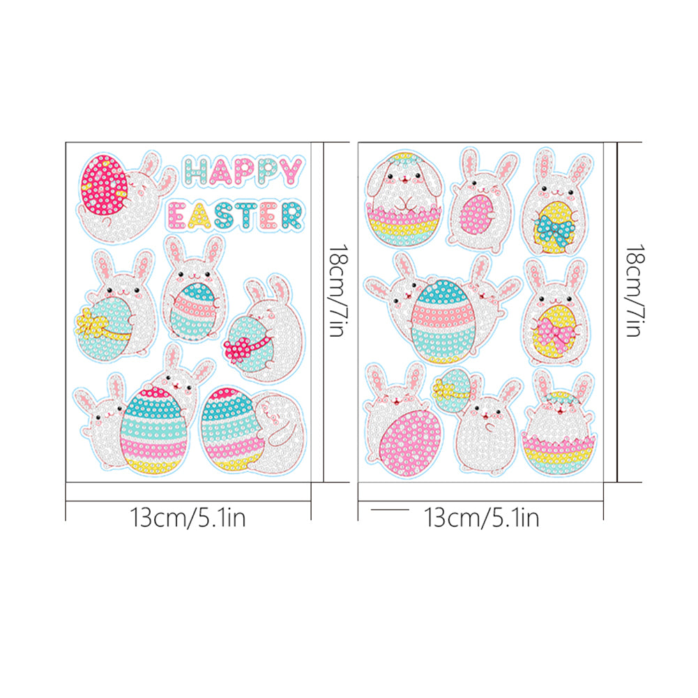 2pcs Diamonds Painting Stickers Kit Easter Style DIY for Kids Adult Gift Rewards