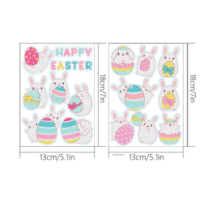 2pcs Diamonds Painting Stickers Kit Easter Style DIY for Kids Adult Gift Rewards