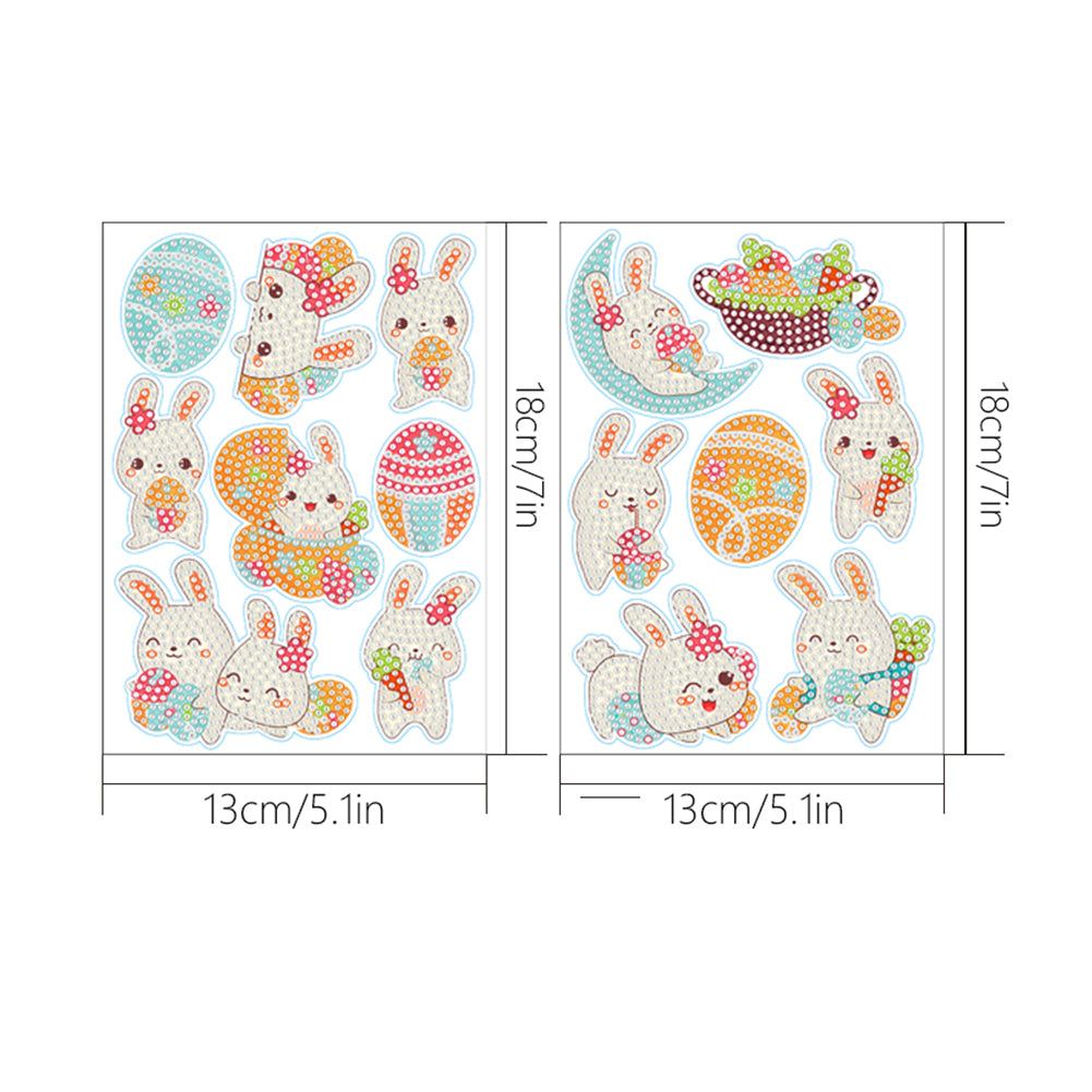 2pcs Diamonds Painting Stickers Kit Easter Style DIY for Kids Adult Gift Rewards