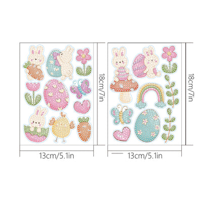 2pcs Diamonds Painting Stickers Kit Easter Style DIY for Kids Adult Gift Rewards