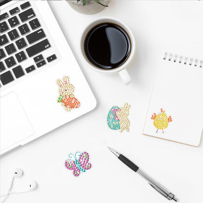 2pcs Diamonds Painting Stickers Kit Easter Style DIY for Kids Adult Gift Rewards