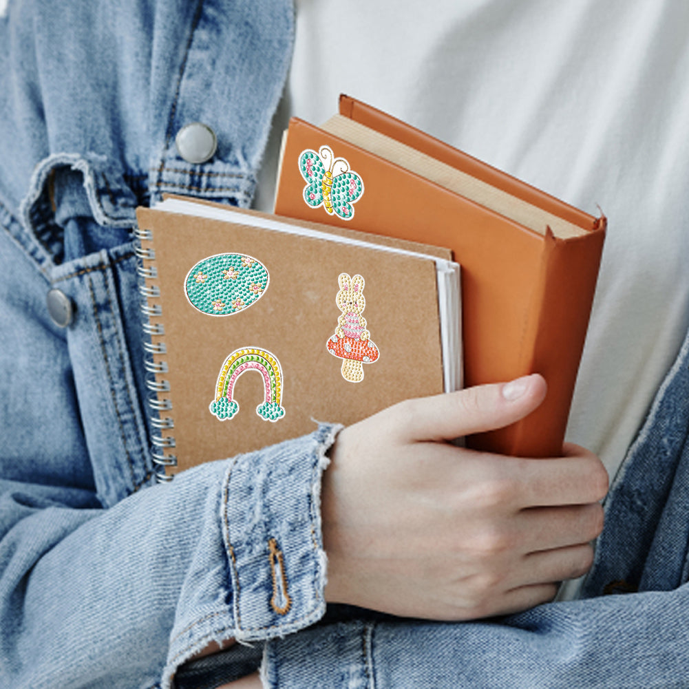 2pcs Diamonds Painting Stickers Kit Easter Style DIY for Kids Adult Gift Rewards